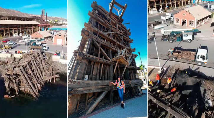 Inician en Santa Rosalía recuperación de madera de El Chute Inician en Santa Rosalía recuperación de madera de El Chute
