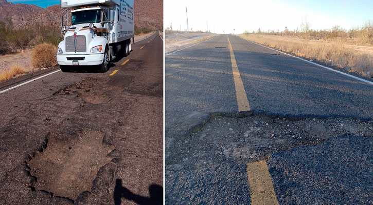 Reconoce Gobernador que la carretera Transpeninsular nunca había estado tan mal como ahora Reconoce Gobernador que la carretera Transpeninsular nunca había estado tan mal como ahora