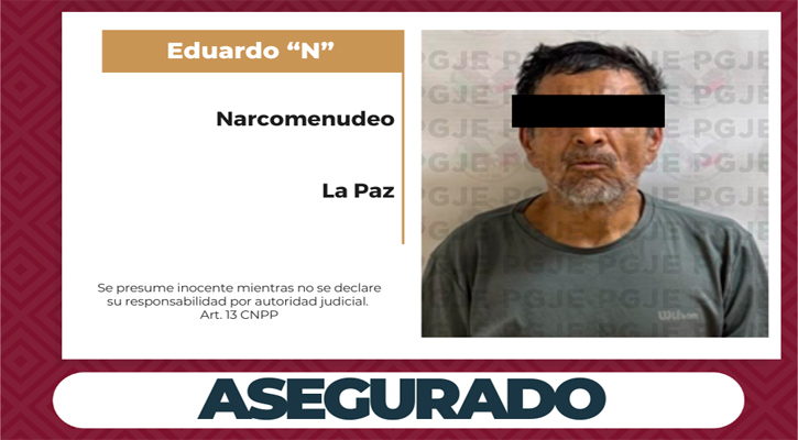Aseguran a “El Viejón” con 875 dosis de droga al catear un domicilio en La Paz Aseguran a “El Viejón” con 875 dosis de droga al catear un domicilio en La Paz