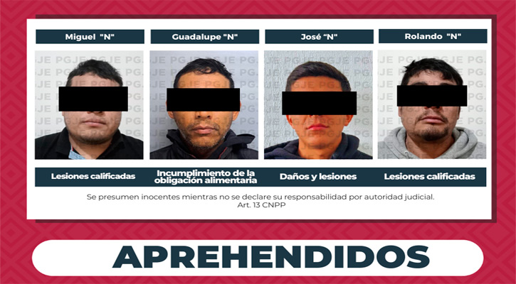 Aprehenden a 4 hombres por diversos delitos en La Paz, SJC y Alberto Alvarado
