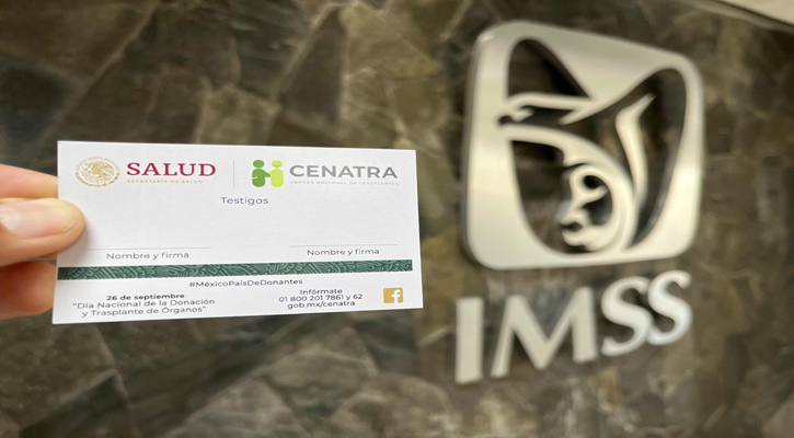 Reconoce IMSS la importancia de la donación altruista de órganos y tejidos