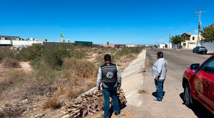 Supervisa Protección Civil de La Paz arroyos y zonas de riesgo