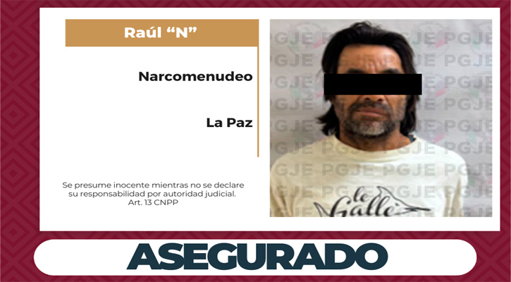 Detienen a una persona y aseguran 875 dosis de droga en cateo realizado en La Paz