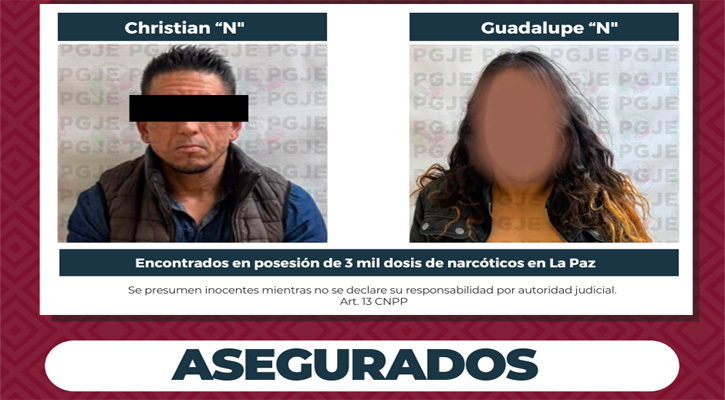 Detienen a 2 personas por posesión en droga en La Paz