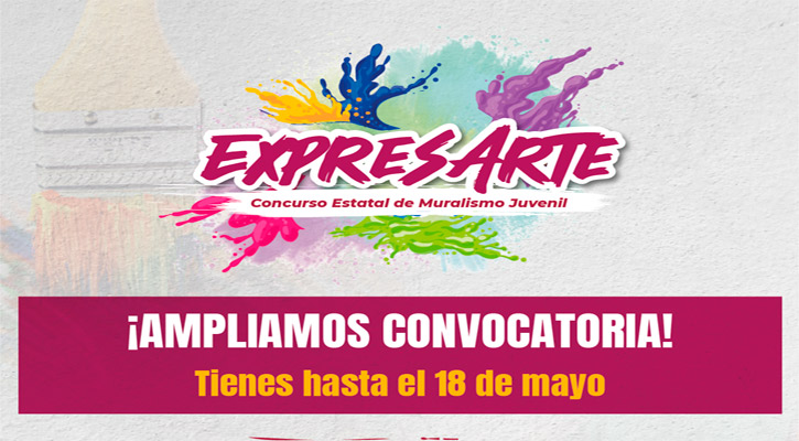 Amplían convocatoria del Concurso Estatal de Muralismo Juvenil “Expresarte 2025”