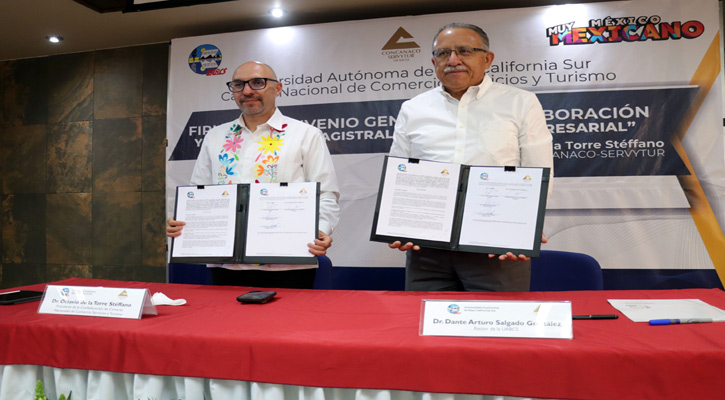 Firman convenio para fomentar el emprendimiento juvenil la UABCS y Concanaco