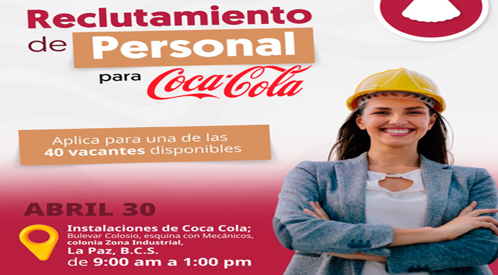 Anuncian oportunidades laborales en Grupo Coca Cola: SNE