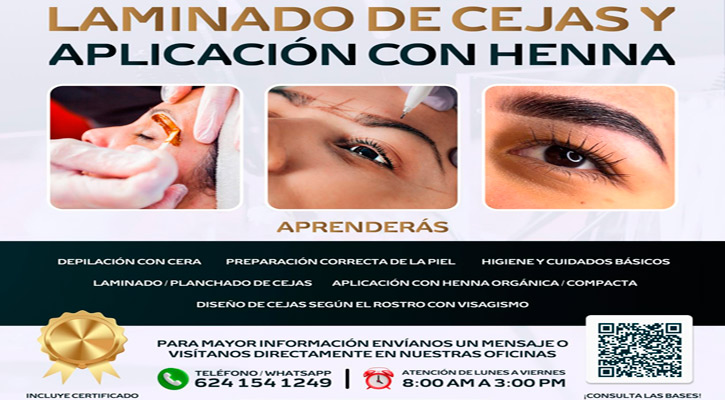 Invitan a inscribirse en el curso “Laminado de ceja y aplicación con henna” en CSL