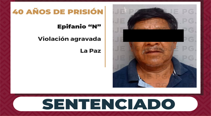 Sentenciado a 40 años de prisión a culpable de 2 cargos de violación en La Paz