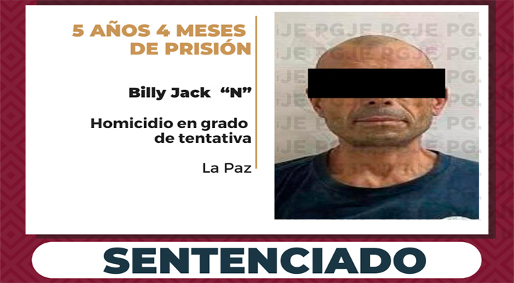 Sentenciado a más de 5 años de prisión culpable de tentativa de homicidio en La Paz