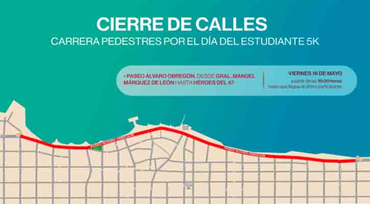 Habrá cierres viales en el malecón de La Paz por eventos deportivos hoy y mañana