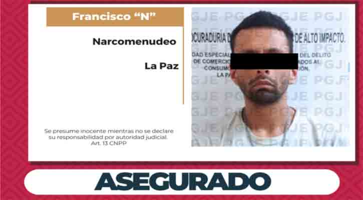 Aseguran 500 dosis de droga y a un hombre en La Paz