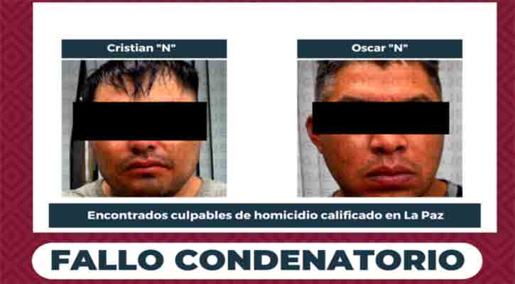 Fallo condenatorio para culpables de homicidio calificado con alevosía en agravio de 4 personas en La Paz