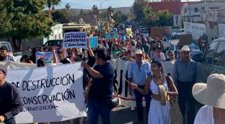 Ciudadanos de Todos Santos exigen detener obras de desarrollo turístico en el palmar