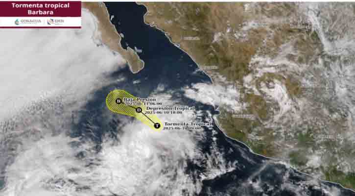 La tormenta tropical “Bárbara” se debilita gradualmente al sur de BCS