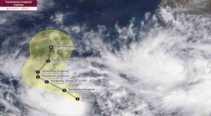 Se formó la tormenta tropical “Cosme” al suroeste de las costas de Jalisco