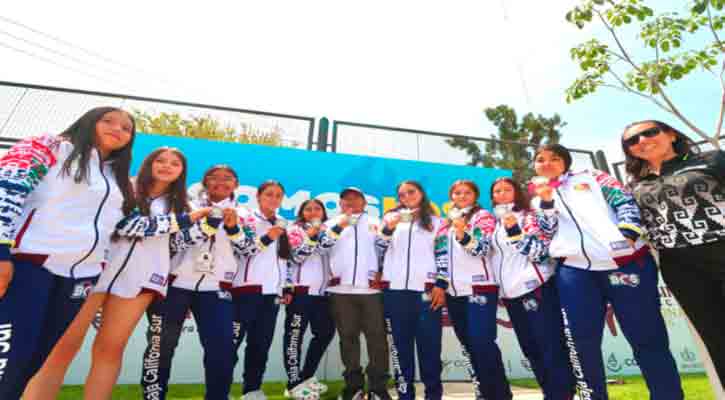 Logra BCS plata en hockey in line y bronce en natación artística en Olimpiada Nacional 2025