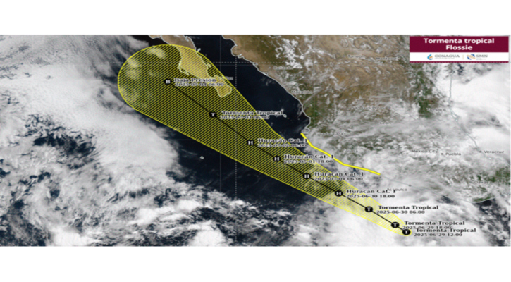 La tormenta tropical “Flossie” se ubica al sur de Guerrero