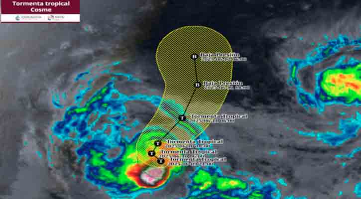 La tormenta tropical “Cosme” se ubica a 965 km de CSL