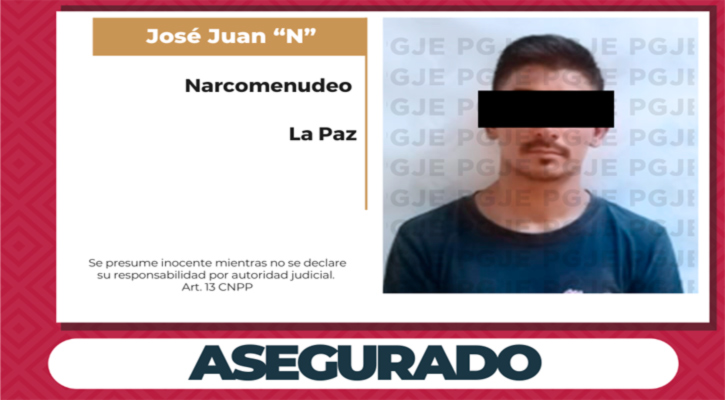 Aseguran a un hombre con 550 dosis de metanfetamina en La Paz