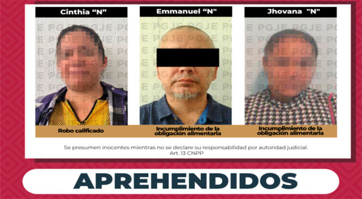 Aprehenden a 3 personas imputadas por diversos delitos