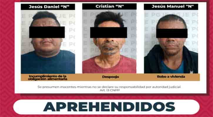 Aprehenden a 3 personas por diversos delitos en CSL