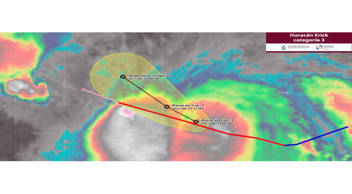 “Erick” tocó tierra como huracán categoría 3 en el occidente de Oaxaca