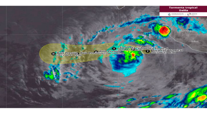 Sigue alejándose la tormenta tropical “Dalila” de las costas mexicanas