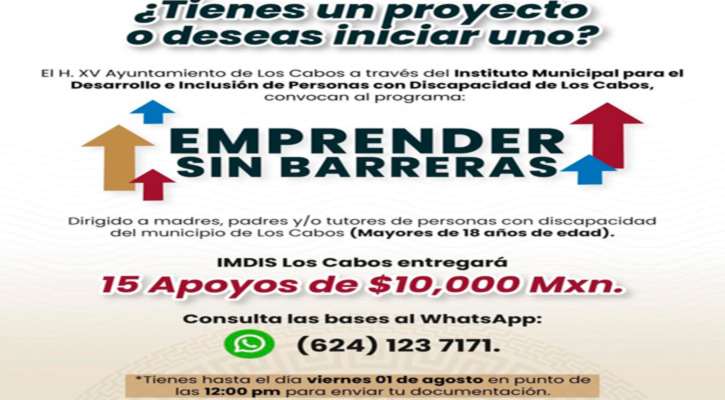 Apoyan en Los Cabos a discapacitados que cuenten con un emprendimiento activo