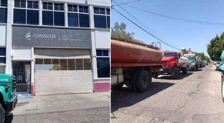 Piperos de La Paz nuevamente se manifiestan en Conagua para que se les dote de un pozo