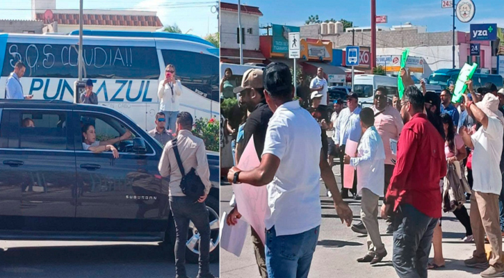 Transportadores turísticos de Los Cabos se manifiestan ante Claudia Sheinbaum