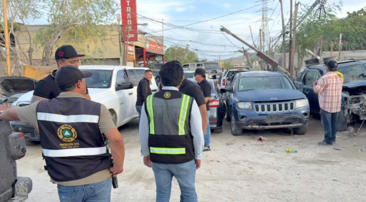 Inspeccionan yonkes clandestinos de CSL