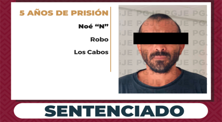 Sentenciado a 5 años de prisión para culpable de robo en CSL
