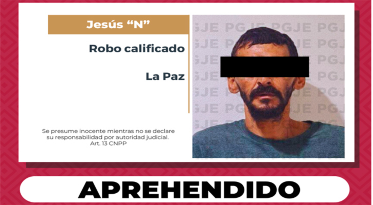 Aprehenden a imputado por robo a una vivienda en La Paz