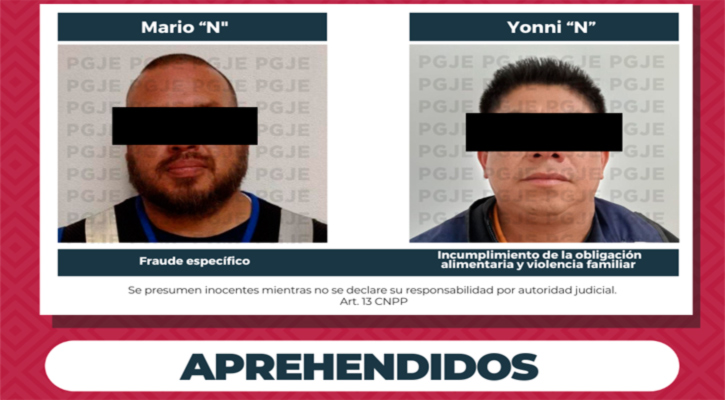 Aprehenden a dos personas por la comisión de delitos