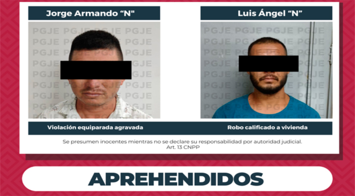 Aprehendidos por delitos de violación y robo calificado en Los Cabos y La Paz