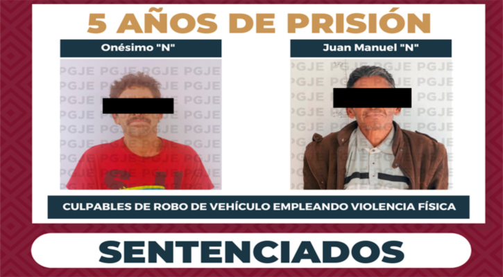 Sentenciados a 5 años 4 meses de prisión par de culpables de robo de vehículo con violencia en Ciudad Constitución