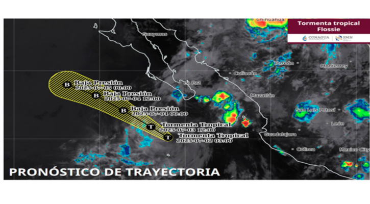 “Flossie” se ha debilitado a tormenta tropical; se ubica a 330 km de CSL
