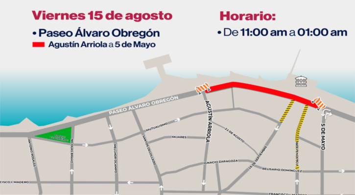 Anuncian cierre vial en el malecón por evento Noches Pegajosas este viernes en La Paz