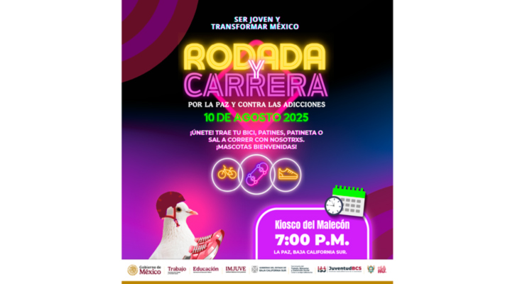 Se realizará el 10 de agosto en La Paz la “Rodada y Carrera por la Paz y contra las Adicciones”