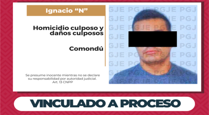 Inicia PGJE proceso penal contra imputado por homicidio culposo y daños derivados de hechos de tránsito en Ciudad Insurgentes