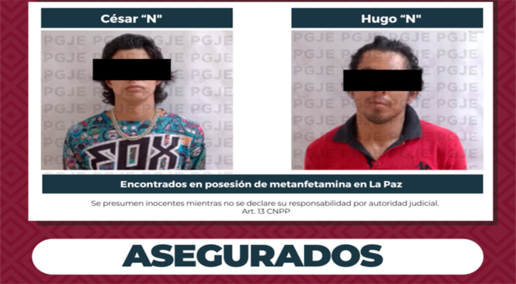 Detienen a 2 personas; aseguran droga y vehículo en La Paz