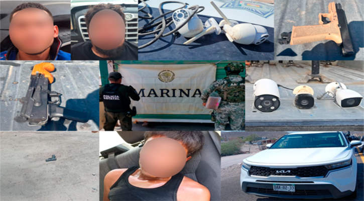 Aseguran cámaras, armas, cartuchos y personas durante acciones operativas de la Mesa de Seguridad en La Paz, Comondú y Mulegé