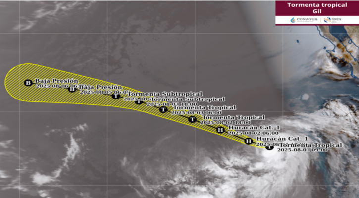 La tormenta tropical “Gil” continúa alejándose del territorio mexicano