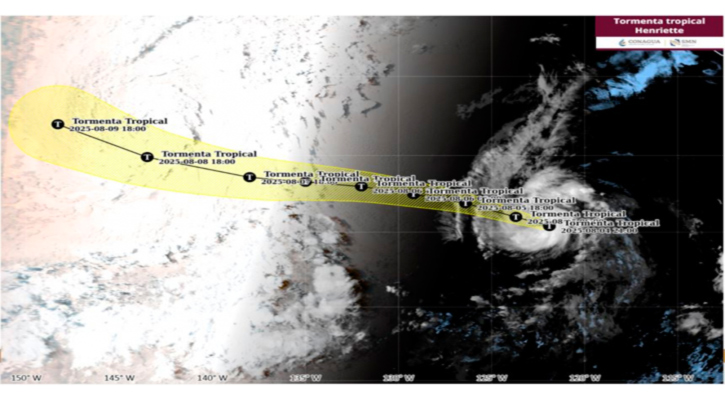 La tormenta tropical “Henriette” muy lejos de costas mexicanas