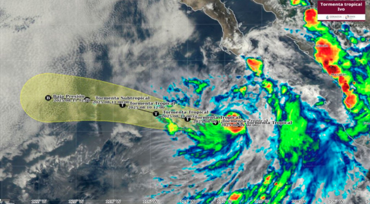 La tormenta tropical “Ivo” sigue al sur de BCS; se ubica a 330 km de CSL