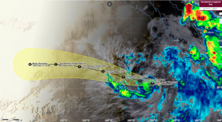 La tormenta tropical “Ivo” se ubica a 350 km de CSL