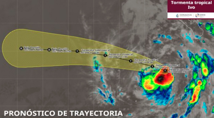 Lentamente se aleja la tormenta tropical “Ivo” de BCS; se ubica a 370 km de CSL