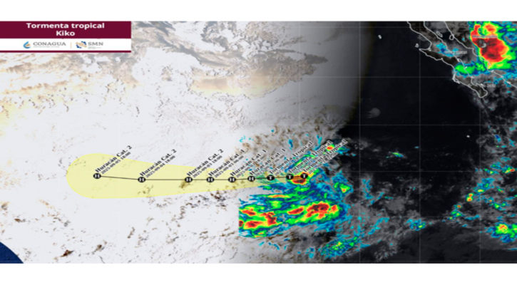 La tormenta tropical “Kiko” en el Pacífico, lejos del territorio nacional