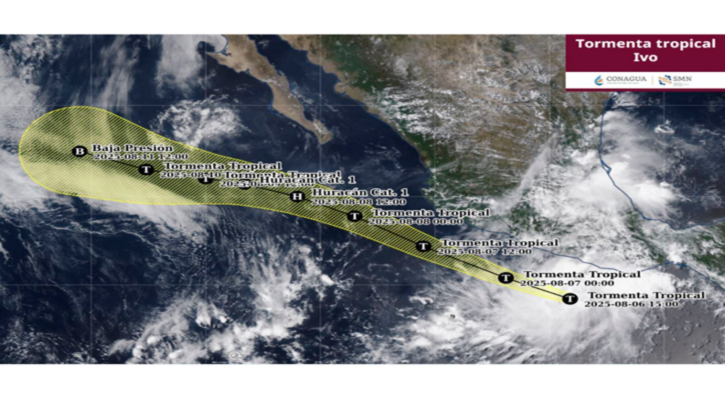 Se formó la tormenta tropical “Ivo” frente a las costas de Guerrero y Oaxaca  